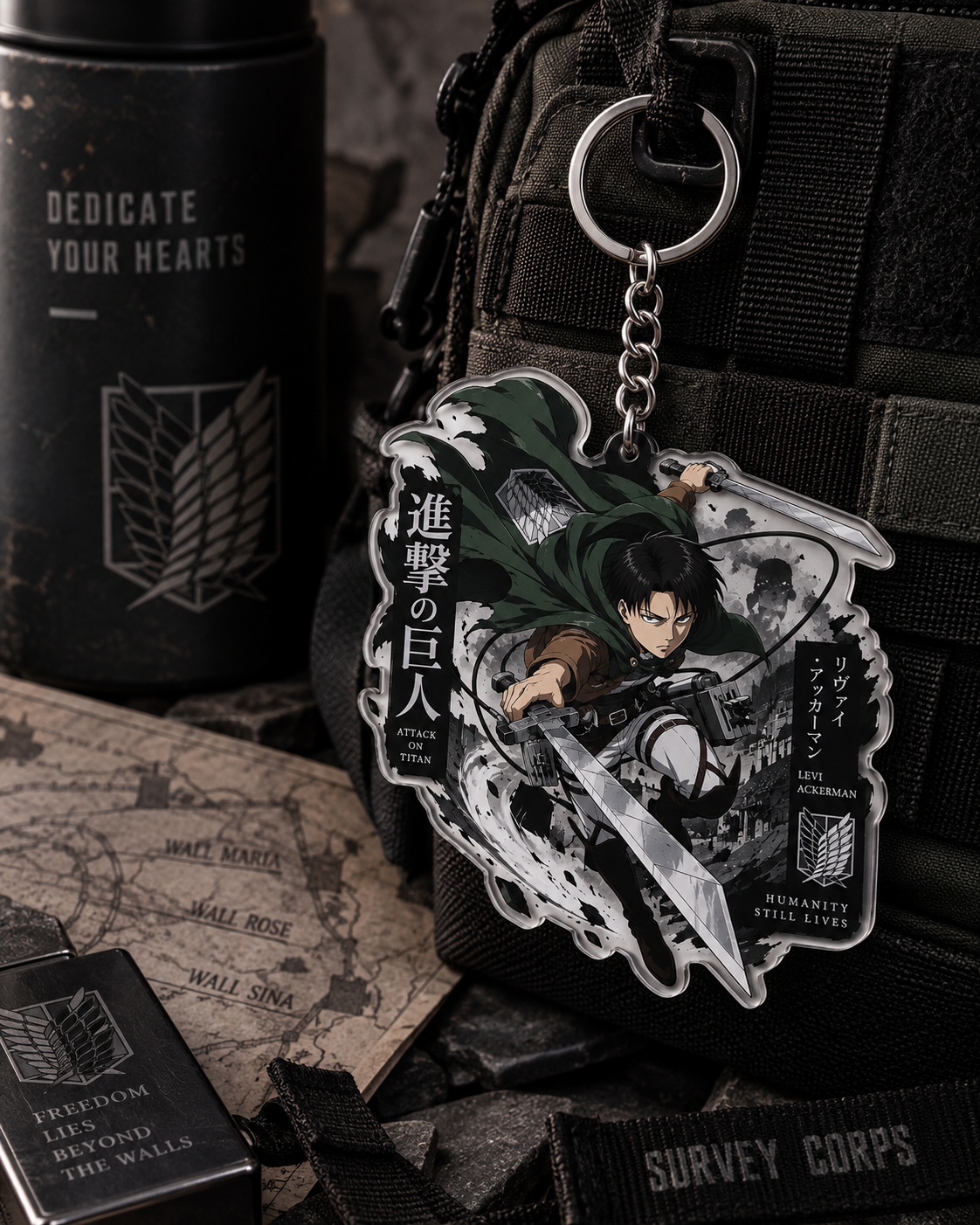 Levi Ackerman Attack on Titan Keychain